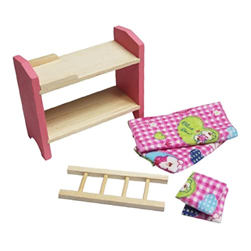 VusiElag Conjunto de Muebles de Madera en Miniatura Incluye Silla de litera para niños, niños, casa, Mini Muebles de Juguete