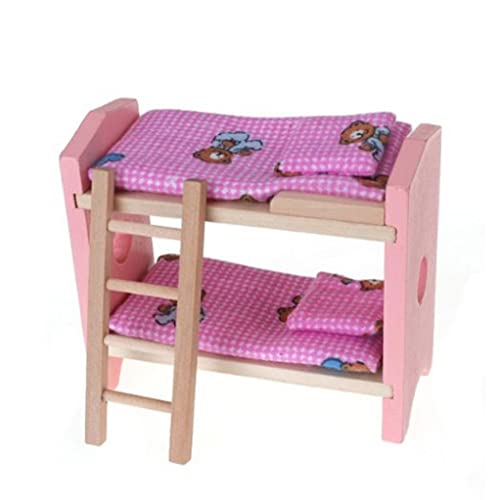 VusiElag Conjunto de Muebles de Madera en Miniatura Incluye Silla de litera para niños, niños, casa, Mini Muebles de Juguete