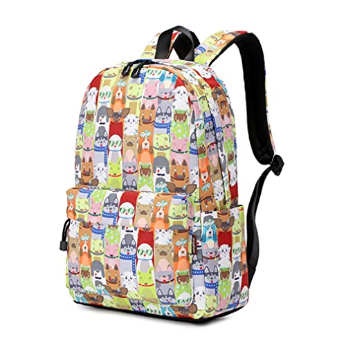 Wadirum Mochila Escolar con diseño Moderno para niños Adolescentes Bolso Escolar Perro