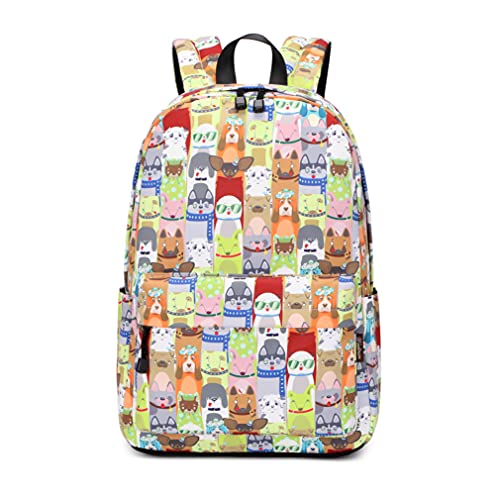 Wadirum Mochila Escolar con diseño Moderno para niños Adolescentes Bolso Escolar Perro