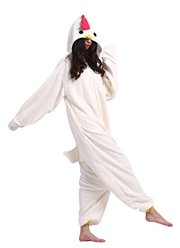 Wamvp Kigurumi Pijama Animal Unisex para Adultos Traje de Disfraz -Blanco XL