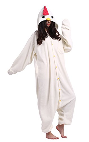 Wamvp Kigurumi Pijama Animal Unisex para Adultos Traje de Disfraz -Blanco XL