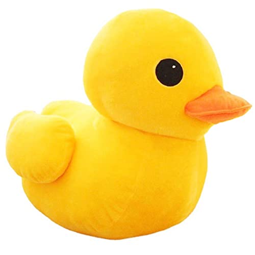 wangshang Cojín de peluche amarillo de pato con forma de pato de peluche suave de algodón de polipropileno, cojín de peluche para niños