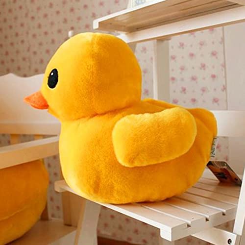 wangshang Cojín de peluche amarillo de pato con forma de pato de peluche suave de algodón de polipropileno, cojín de peluche para niños