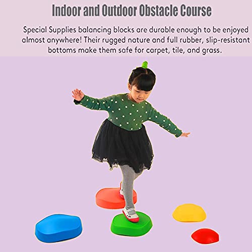 WBDZ Balance Stepping Stones para niños, Interior y Exterior, Juego de Carrera de obstáculos para niños, Juguete River Rock apilable, Mejora la coordinación y la Fuerza