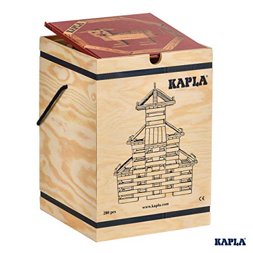 WDK Partner A1204074 Kapla - Juego de construcción (280 Bloques de Madera y 1 libreto)