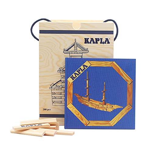 WDK Partner A1204074 Kapla - Juego de construcción (280 Bloques de Madera y 1 libreto)