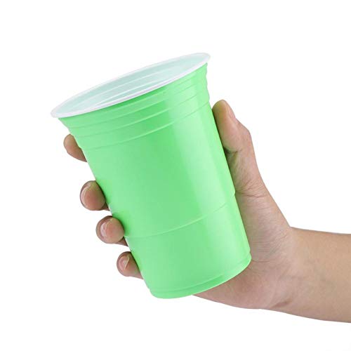 Weikeya 25PCS Party Cups, Beer Pong Set Juego De Beber Beer Pong Juego De Vasos Beer Pong con Buena Resistencia Al Agrietamiento para Beer Pong Flip Cup O Uso Novedoso(Verde)