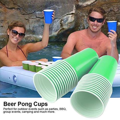 Weikeya 25PCS Party Cups, Beer Pong Set Juego De Beber Beer Pong Juego De Vasos Beer Pong con Buena Resistencia Al Agrietamiento para Beer Pong Flip Cup O Uso Novedoso(Verde)