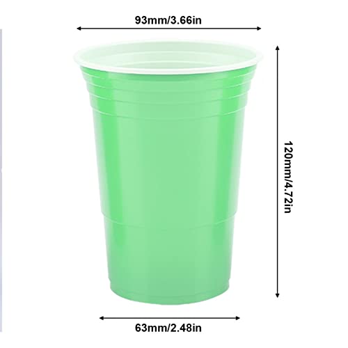 Weikeya 25PCS Party Cups, Beer Pong Set Juego De Beber Beer Pong Juego De Vasos Beer Pong con Buena Resistencia Al Agrietamiento para Beer Pong Flip Cup O Uso Novedoso(Verde)