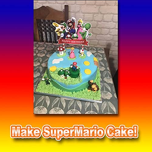 WELL BUY 5 Super Mario Primeros de la torta Cake Toppers Super Mario Decoración de pastel , Super Mario Happy Birthday Party Supplies Decoración de pastel para fans de Super Mario