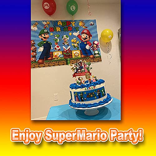 WELL BUY 5 Super Mario Primeros de la torta Cake Toppers Super Mario Decoración de pastel , Super Mario Happy Birthday Party Supplies Decoración de pastel para fans de Super Mario