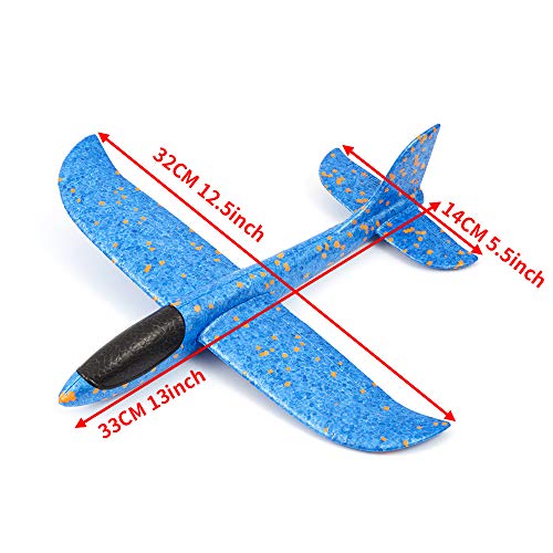 welltop Aviones planeadores, Juguetes de avión de Espuma Kits de Modelos de Juguete de avión de Papel Manual para niños niñas niños Deporte al Aire Libre, 2 Modos de Vuelo