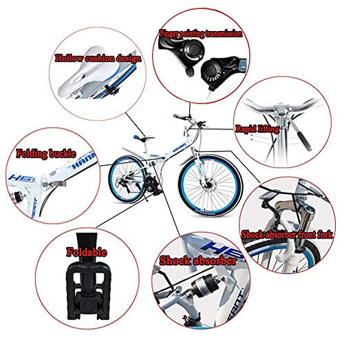 WENHAO Bicicleta de bicicleta de montaña plegable adulto Ligero Ligero Unisex Men City Bike Bike de 27 pulgadas Marco de aluminio Marco de aluminio Bicicleta de comprador de las señoras con asiento aj