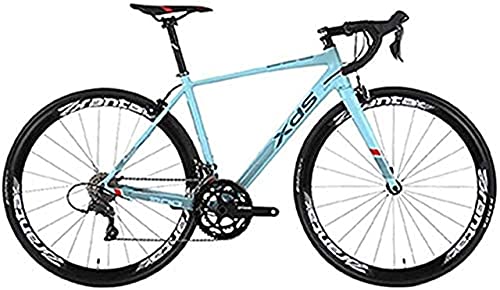 WENHAO Bicicleta de carretera, carreras adultos de 16 velocidades, 480 mm Marco de aleación de aluminio ligero de 480 mm Ciudad de cercanías dedicada, ideal for viajes de carretera fuera de carretera