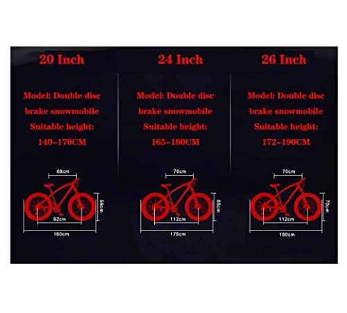 WENHAO Bicicletas de montaña, bicicleta de montaña de neumático gordo de 26 pulgadas, marco de suspensión dual y tenedor de suspensión Todas las bicicletas de montaña de terreno, hombres y mujeres adu
