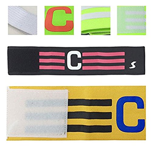 wenhaoyu 7 piezas brazalete de Capitán de Fútbol de fútbol Capitanes Brazalete Junior elástica captainbands para niños y adultos, Velcro para, tamaño ajustable, apto varios juegos de pelota deportes