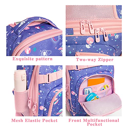 Wenlia Mochila con rueda, estuche para lápice, Bolsa de almuerzo 3 en 1 Conjunto de mochila escolar, Trolley Mochila de Unicornio, bolso escolar de dinosaurio para niños y niñas, Regalo la escuela