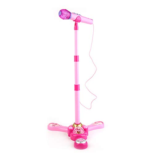 WETCEAOM - Micrófono infantil con pie para karaoke infantil (rosa)