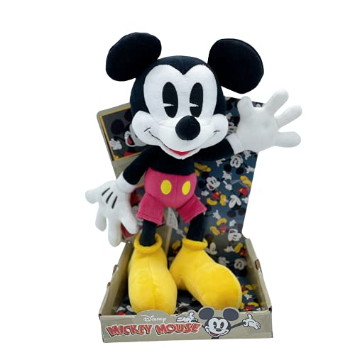 WHL Peluches Mickey Mouse y Minnie Mouse, 90 Aniversario - 25cm (10"), Súper suave (MICKEY 90TH)