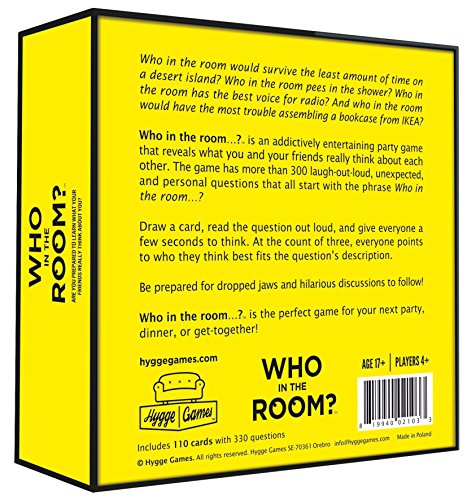 Who in the room? Que en la habitación? 21033 ¿Está Dispuesto A Aprender lo Que Realmente Tus Amigos Think About You Tarjeta Juego
