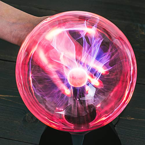 WICKED GIZMOS - Bola de plasma mágica de 8 pulgadas, esfera de cristal sensible al tacto, esfera de relámpago, diseño clásico de San Valentín, juguete retro divertido para él, gadget lámpara de regalo