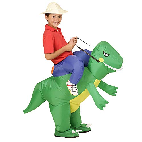 WIDMANN- Disfraz hinchable de dinosaurio, Color blanco, talla única (75503)