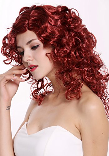 WIG ME UP- 0051-ZA14/ZA12 Peluca Mujer Carnaval Halloween Muy voluminoso rizos Rizado denso Rojo Mezcla Femme Fatale