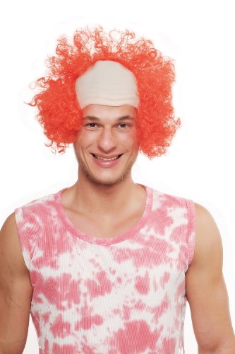 WIG ME UP- 3920-PC13 Peluca Carnaval Halloween Payaso de Circo roja