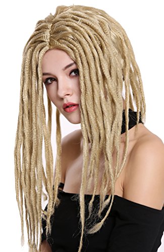 WIG ME UP- 90674-ZA89 Peluca Mujer Hombre Carnaval Halloween Dreadlocks Rasta Rastafari Caribe Tablista Rubio