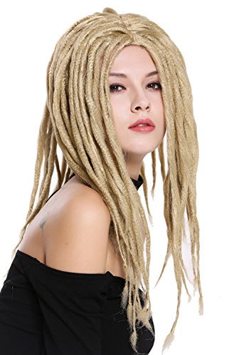 WIG ME UP- 90674-ZA89 Peluca Mujer Hombre Carnaval Halloween Dreadlocks Rasta Rastafari Caribe Tablista Rubio