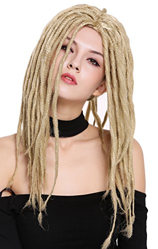 WIG ME UP- 90674-ZA89 Peluca Mujer Hombre Carnaval Halloween Dreadlocks Rasta Rastafari Caribe Tablista Rubio