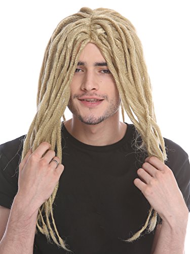 WIG ME UP- 90674-ZA89 Peluca Mujer Hombre Carnaval Halloween Dreadlocks Rasta Rastafari Caribe Tablista Rubio