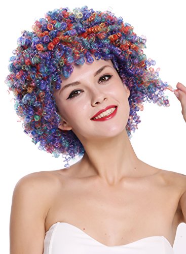 WIG ME UP- SZL-001-colorful Peluca de Mujer Hombre Payaso Peluca de Payaso Afro rizos Halloween Carnaval Multicolor