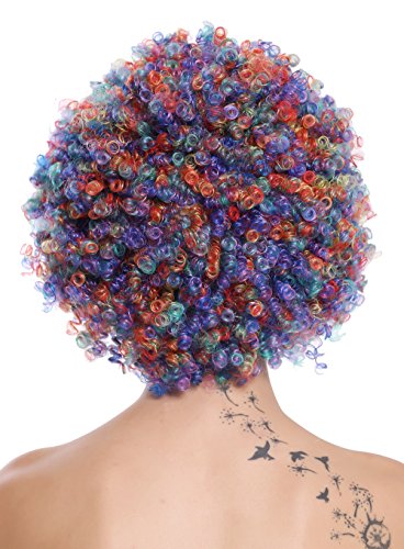 WIG ME UP- SZL-001-colorful Peluca de Mujer Hombre Payaso Peluca de Payaso Afro rizos Halloween Carnaval Multicolor