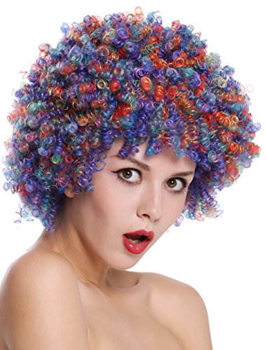 WIG ME UP- SZL-001-colorful Peluca de Mujer Hombre Payaso Peluca de Payaso Afro rizos Halloween Carnaval Multicolor