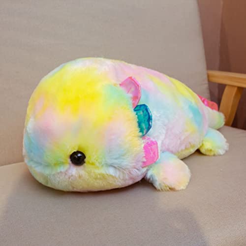 WIIBST Arco iris Axolotl peluche animal – 40 cm algodón Plushies muñeca suave manta almohada para la decoración del hogar del coche Plushies peluche suave cojín lumbar trasero gran regalo para niños