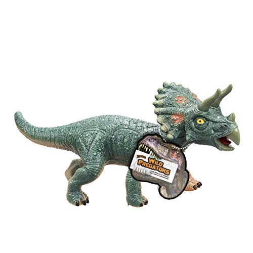 Wild Predators - Triceratops Foam, Blanditos con Sonido, Figuras Dinosaurios Juguetes Niños 3 años o más, Dinosaurio Gigante Juguete, Verde, 3 Años O Más