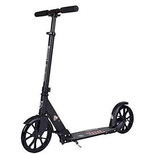 WJJ Patinetes Para Niños Barras de motos, Scooter adultos, Vespa Ruedas, Kick Kick Negro plegable con asa regulable, Rueda PU Portátil y Pedal antideslizante for adolescentes, 100 kg de carga, no eléc