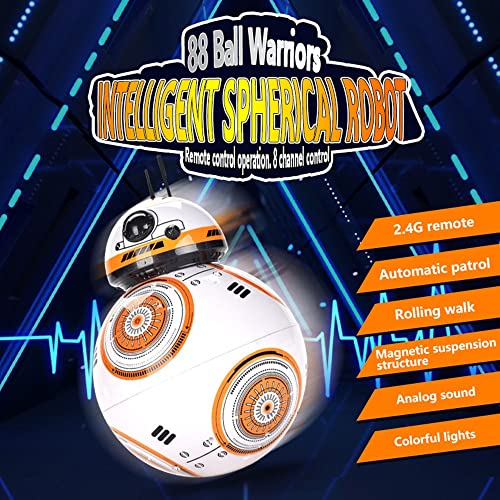 WJWA BB-8 RC Robot Star Wars 2.4g Figuras De Acción De Robots para Niños, Juguete De Robot Control Remoto con Rodando Y Caminando