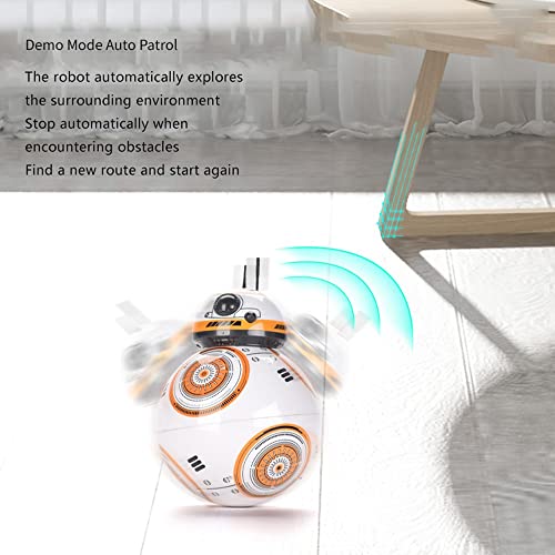 WJWA BB-8 Robot, Star Wars Intelligent Robot De Control Remoto 2.4g RC Luces De Colores Sonido Figura De Acción BB8 Magnética Robot