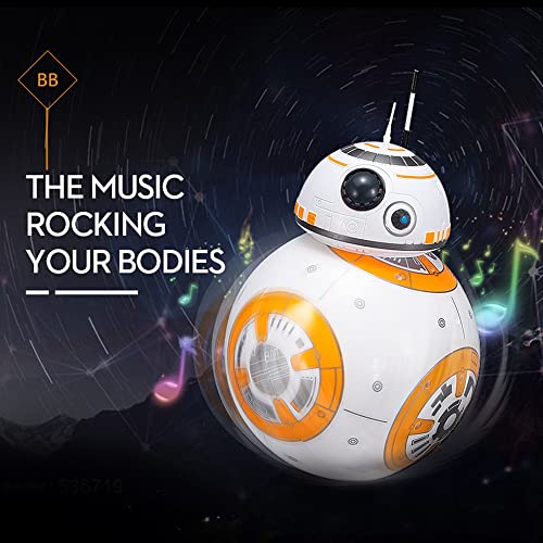 WJWA Figuras De Acción De Star Wars para Niños RC BB8 Robot, Robot De Control Remoto, Iluminación De Música, Force Awakens Star Wars Minifigure