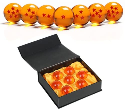 WLKY Juego de 7 bolas de dragón de cristal, bolas de cristal acrílico, bolas decorativas para el hogar, Anime 7 estrellas Dragonball Anime Cosplay, colección de adornos (7,5 cm, 7 unidades)