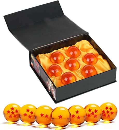 WLKY Juego de 7 bolas de dragón de cristal, bolas de cristal acrílico, bolas decorativas para el hogar, Anime 7 estrellas Dragonball Anime Cosplay, colección de adornos (7,5 cm, 7 unidades)