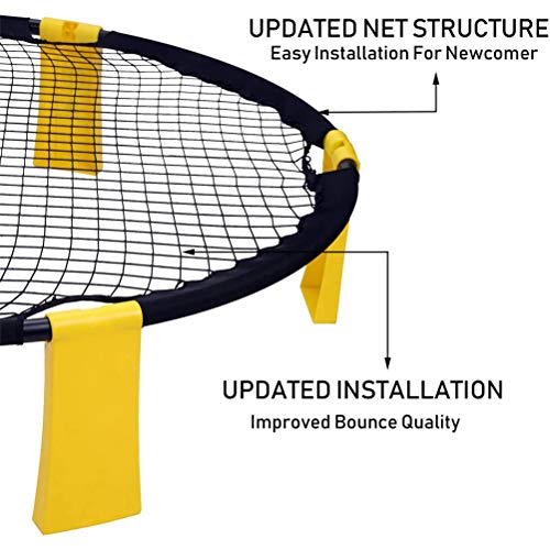 WLPTION Spike Ball, Spike Battle Ball Juego de Rebote Kit de Juego de Voleibol Combo Beach Jump Ball Set para césped, Patio Trasero, Playa, Parque