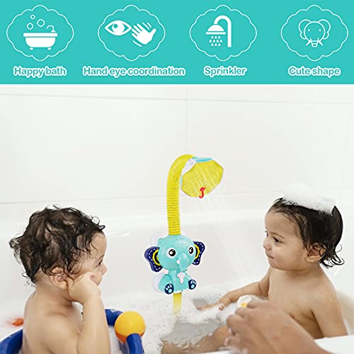 WolinTek Juguetes de baño para bebés Ducha eléctrica,Juguetes Bañera Duchas de Baño Juguete Baño Bañeras para Bebes Elefante Juegos Educativos,Cabezal de Ducha de baño para Niños