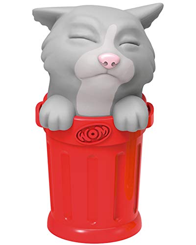 WOM Catz, Llaveros con Forma de Gato Subido a un Cubo de Basura que Contiene dentro Caramelos en Forma de Pez, Display con 12 Llaveros y 3 Modelos de Llavero Diferentes