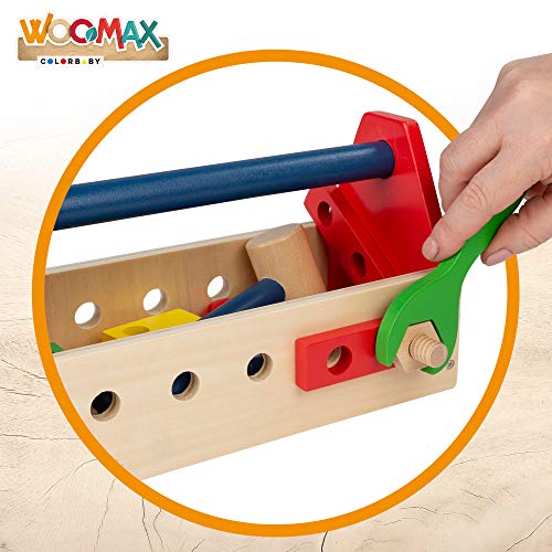 WOOMAX- Caja de herramientas de madera (Colorbaby 42751) , color/modelo surtido