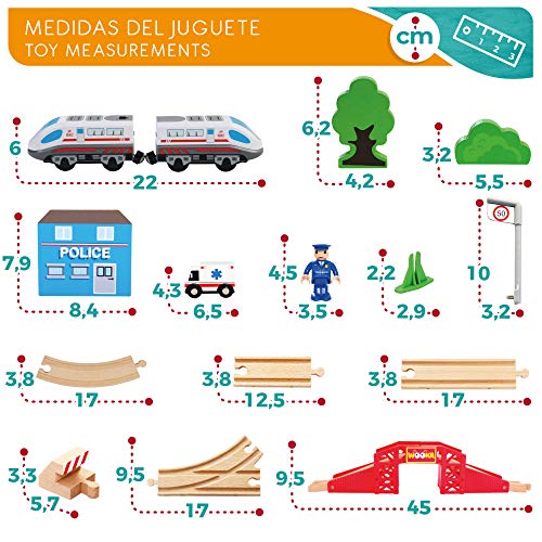 WOOMAX - Circuito tren de madera 50 piezas WOOMAX (46444)