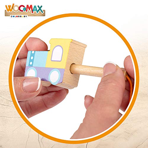 WOOMAX - Juego de arrastre en madera tren 35 piezas woomax (46440)